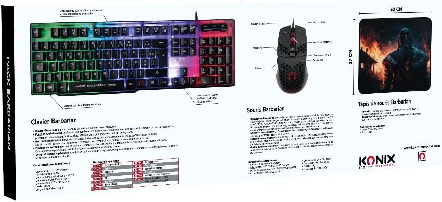 Konix Drakkar Pack d'accessoires gaming Barbarian pour PC – Image 2