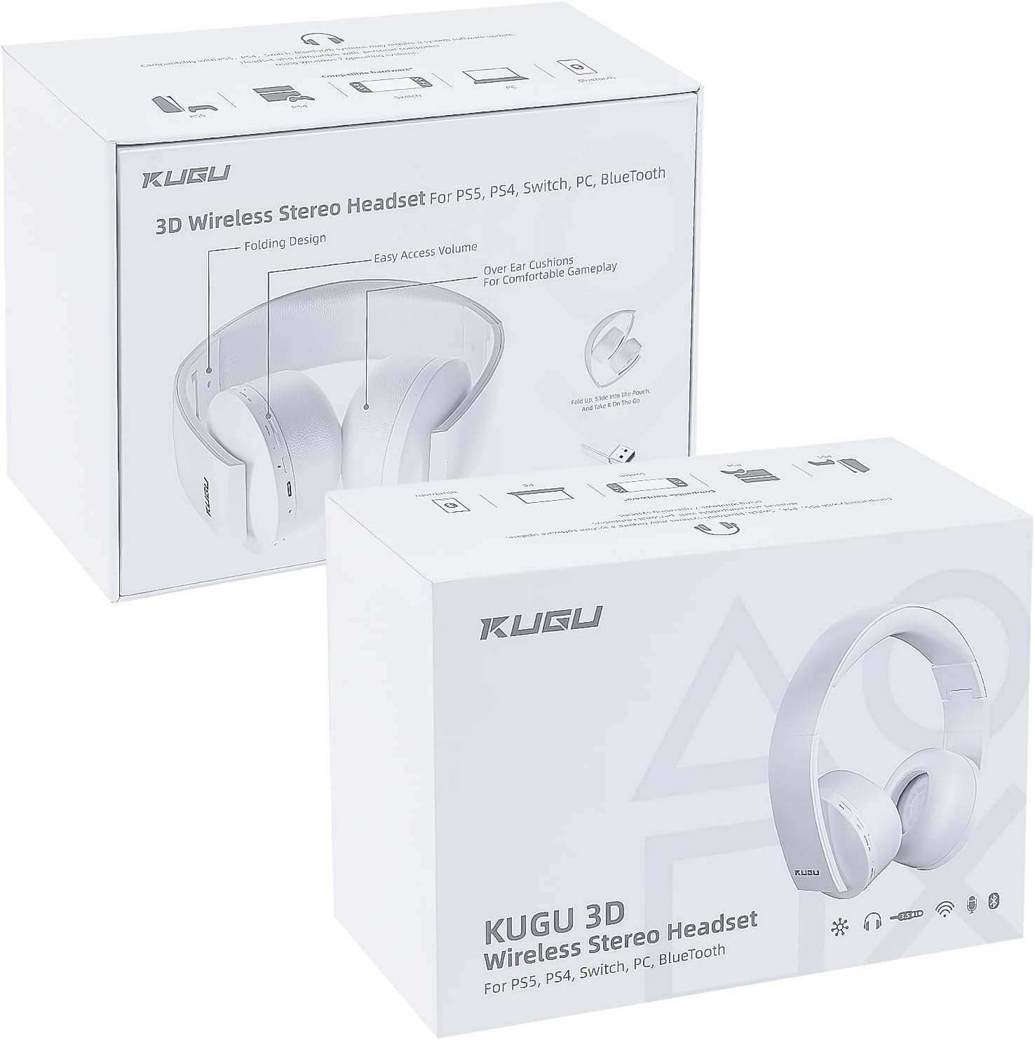 Casque de jeu sans fil 2,4 GHz supra-auriculaire pour PS5, PS4, PC et Switch. – Image 5