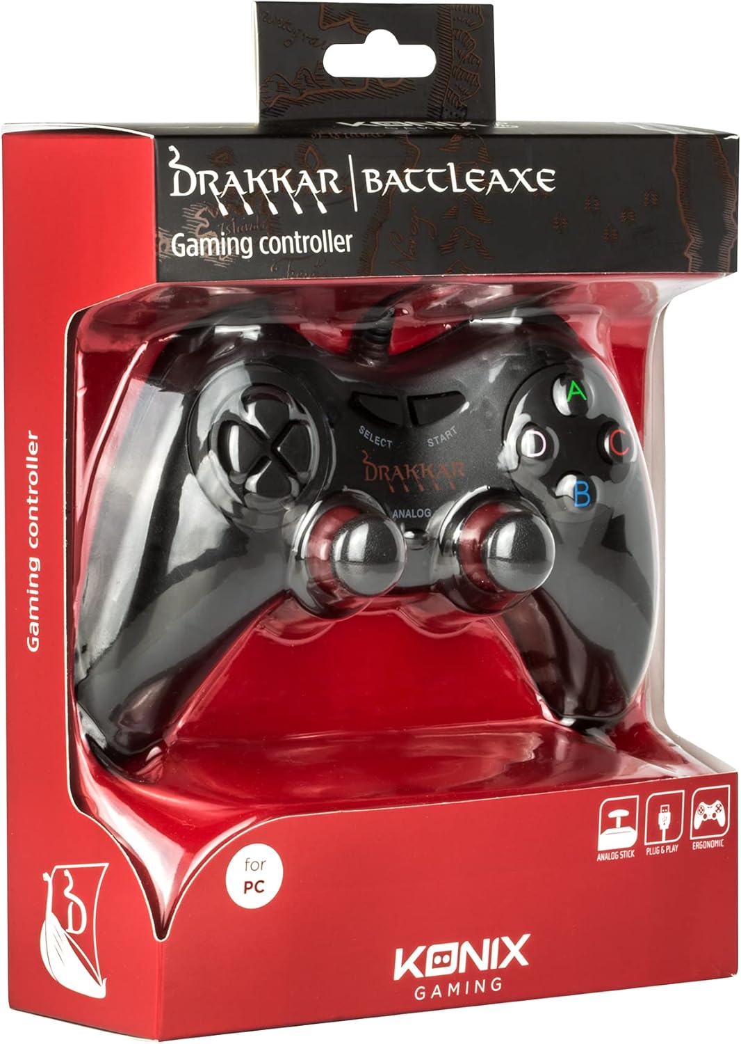 Konix Drakkar Manette filaire Battle Axe pour bureau PC gaming