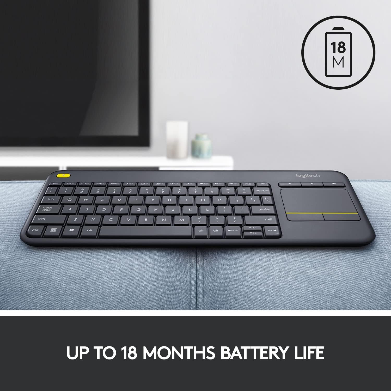 Logitech Clavier tactile professionnel sans fil K400+ Noir Azerty – Image 10