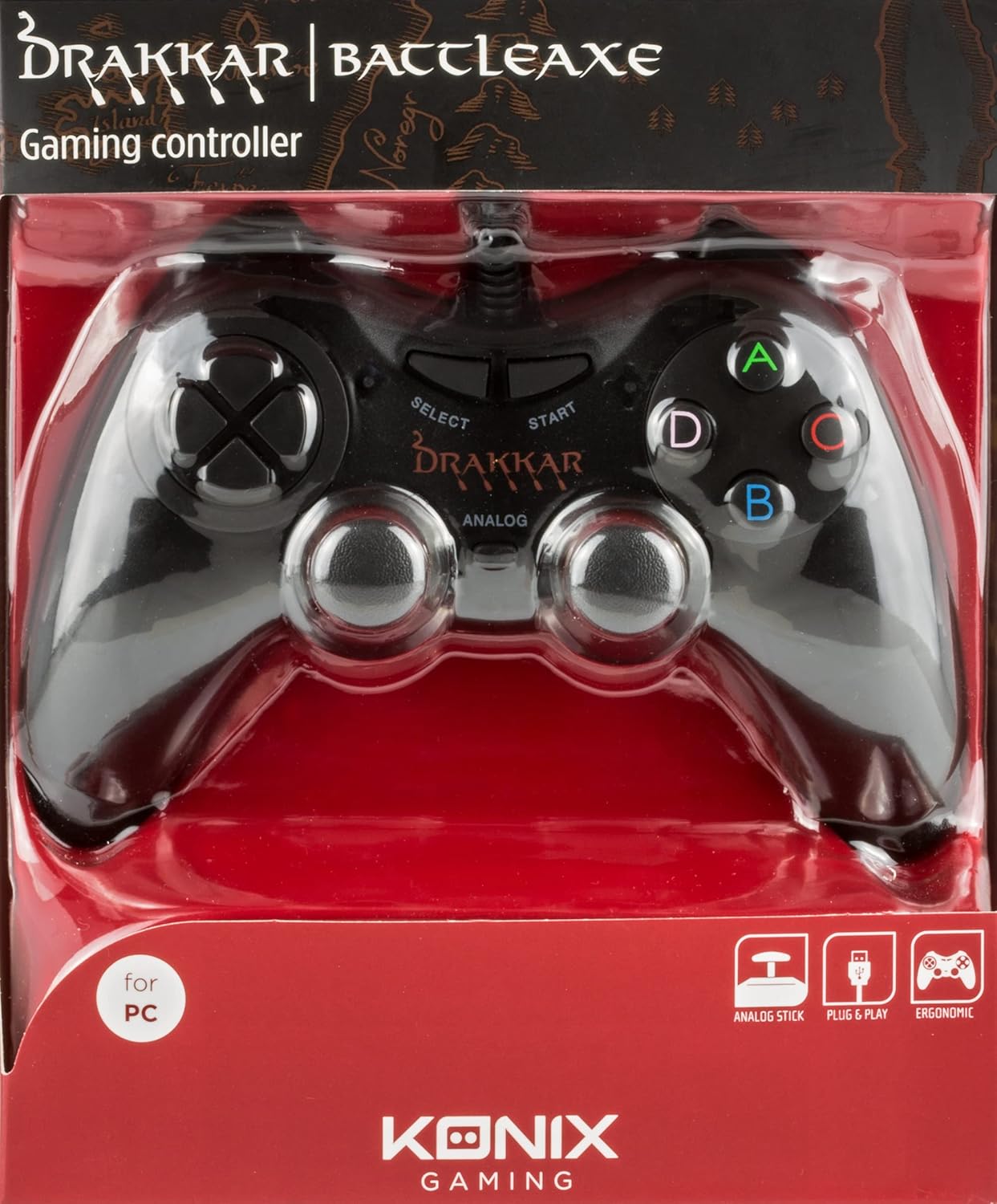 Konix Drakkar Manette filaire Battle Axe pour bureau PC gaming – Image 2