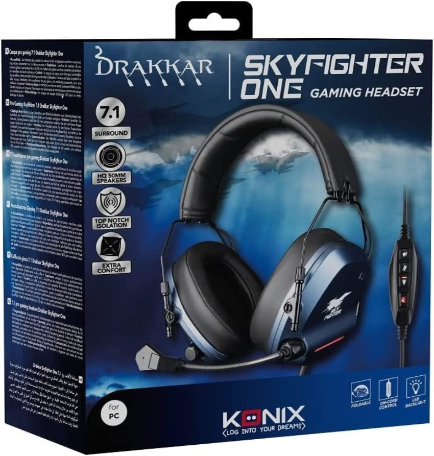 Konix Drakkar Casque Gaming Filaire Skyfighter One pour PC
