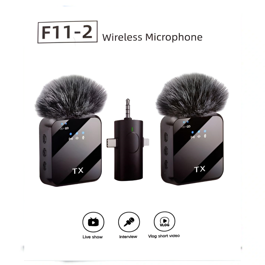 F11-2 Microphone sans fil 3 en 1