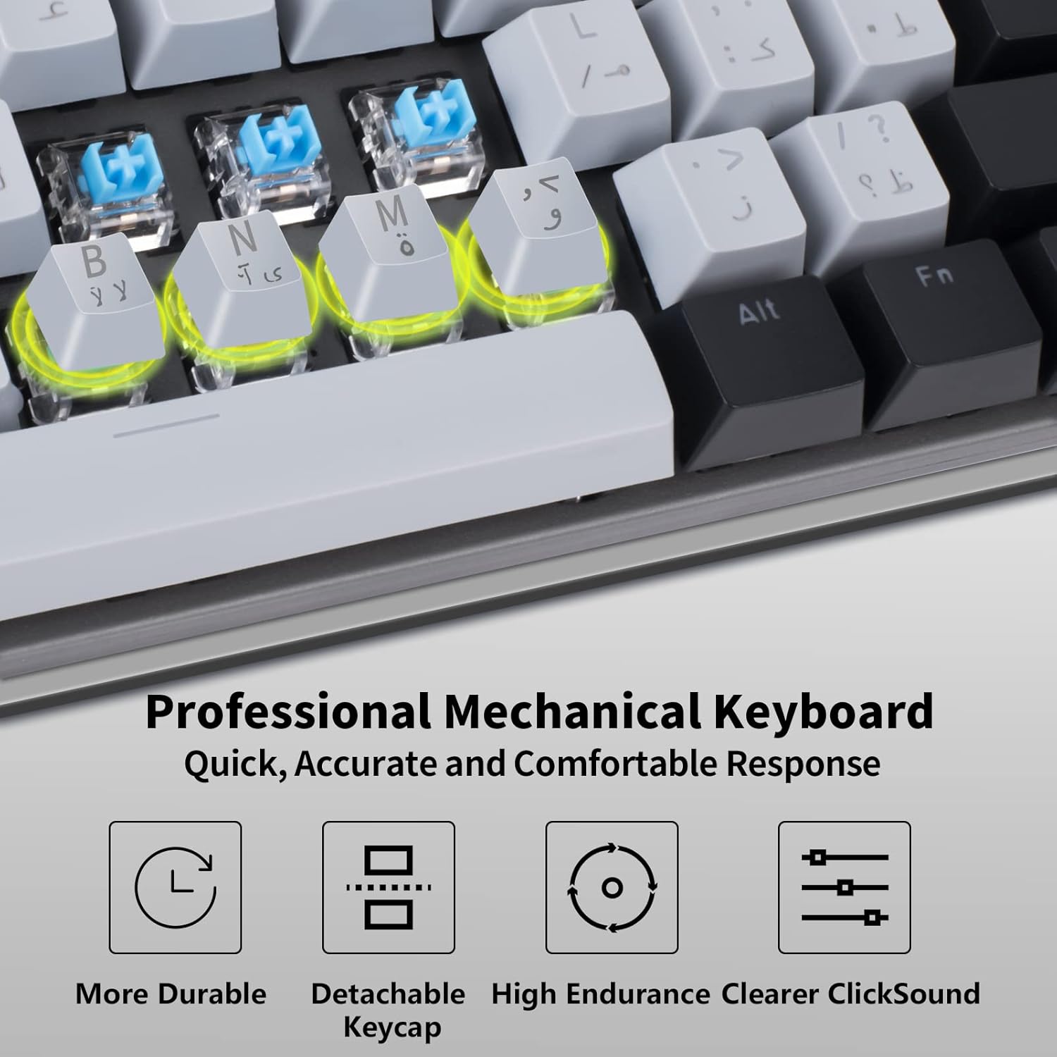 Clavier de jeu mécanique K80 Pro rétroéclairé RGB – Image 4