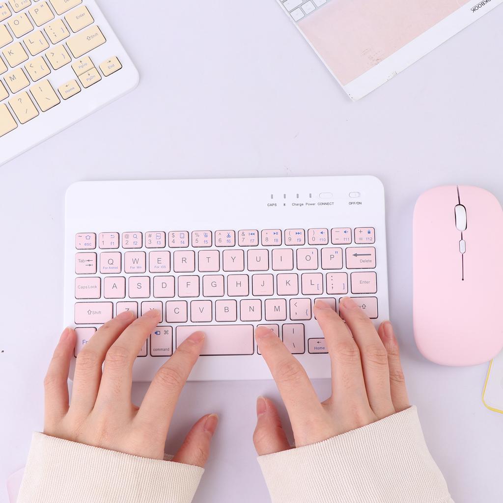 Souris et clavier Bluetooth sans fil mini 10 pouces à boutons carrés rechargeables – Image 2