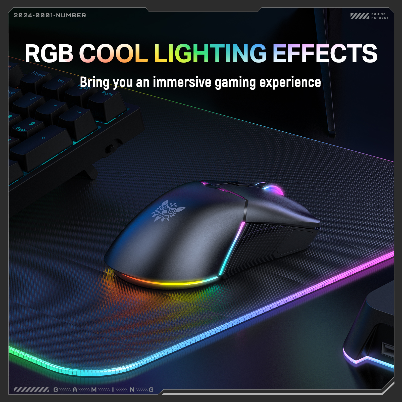 Souris gaming ONIKUMA CW928 Tri-Mode 2,4 GHz | Noire – Image 3