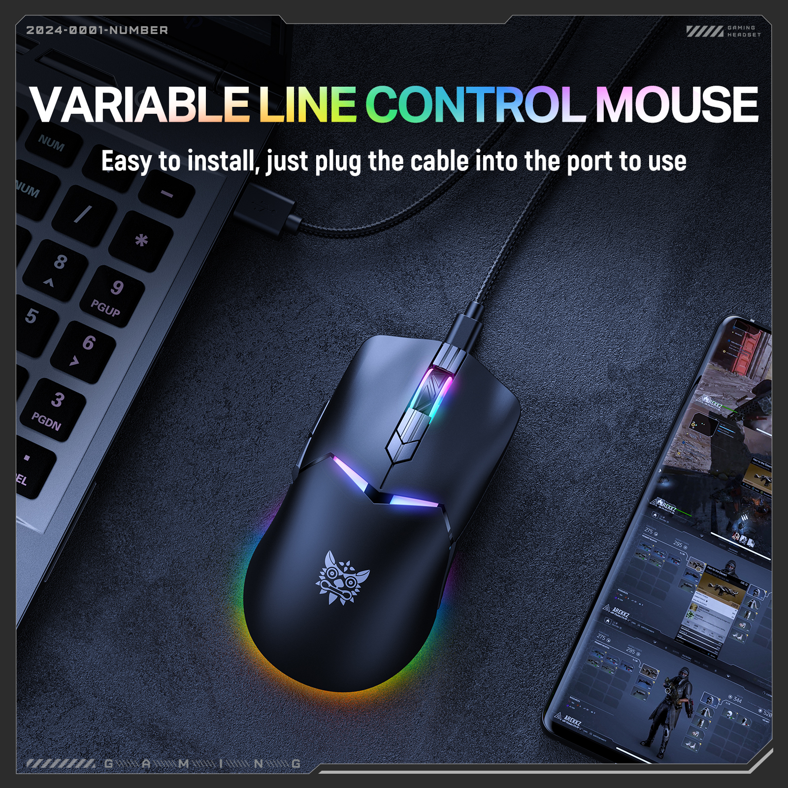 Souris gaming ONIKUMA CW928 Tri-Mode 2,4 GHz | Noire – Image 7